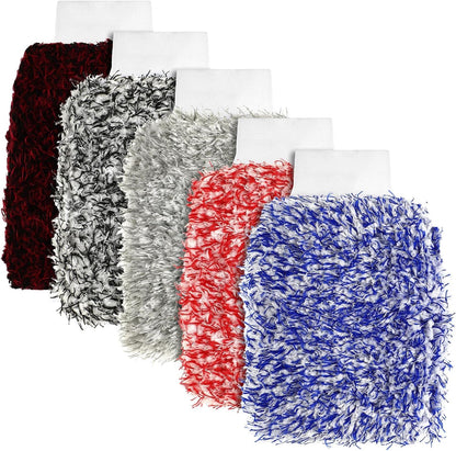Tallew 5 Pcs Microfiber Car Wash Mitt Absorbent Detailing Washing Gloves Automotive Car Cleaning Supplies for Cars Motorcycles SUVs Trucks Boats, 7 x 11 Inches(Classic)
