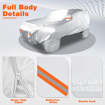 iCOVER Car Cover, Waterproof All Weather Car Covers for Honda Civic Toyota Corolla Chevy Cruze Kia Forte, Outdoor Full Exterior Cover with Detachable Tire Covers, Car Cover for Sedan, Fits up to 193"