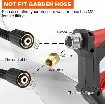 Tool Daily Short Pressure Washer Gun with Foam Cannon, 1/4 Inch Quick Connector, with 5 Pressure Washer Nozzle Tips, 1 Liter