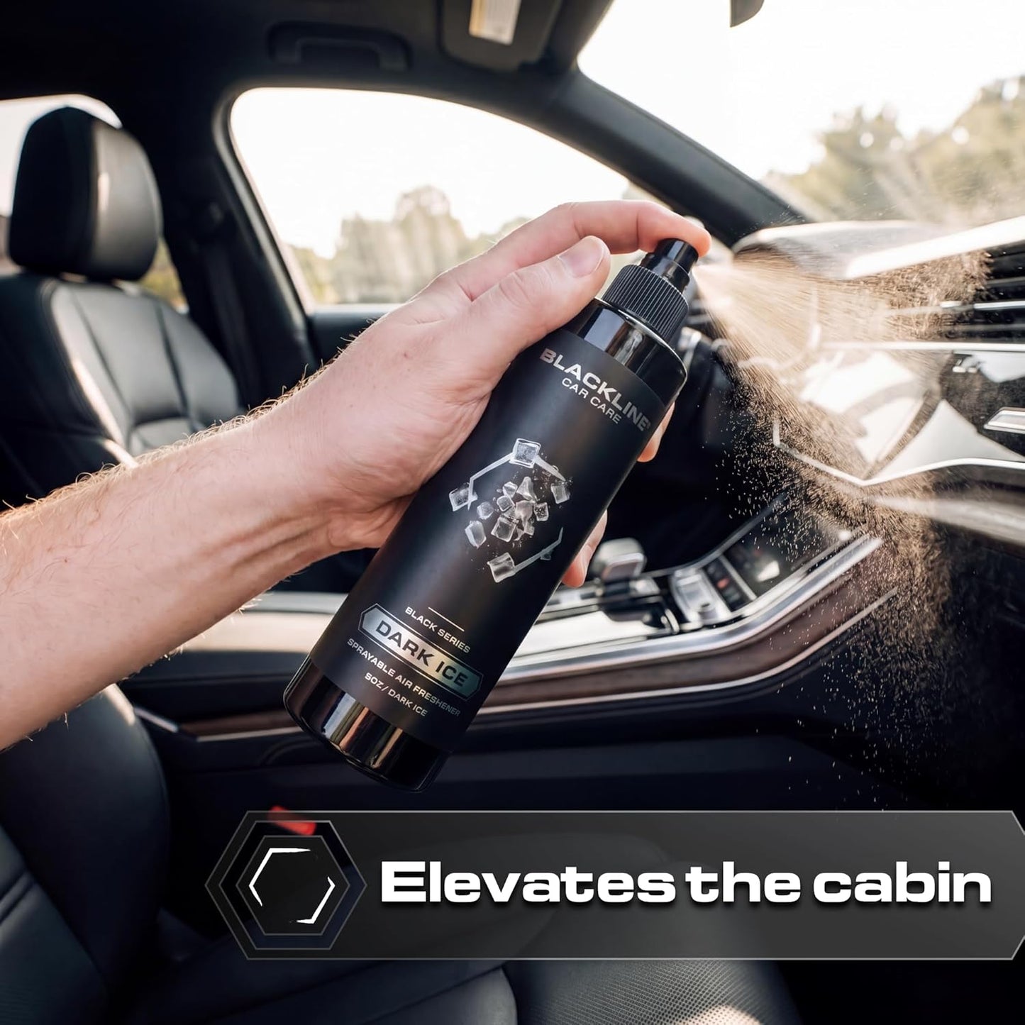 Blackline Car Care - Ocean Breeze Car Air Freshener Spray, Premium Odor Eliminator for Cars, Trucks, RVs, SUV, or Home Use - 8 fl OZ - Air Freshener - Ocean Breeze Spray