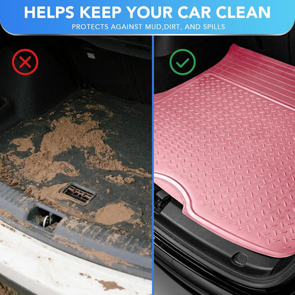 PIC AUTO Heavy Duty Cargo Liner, Trimmable All-Weather Rubber Trunk Mat for Cars, SUVs, Vans & Trucks, Anti-Slip Backing, Durable Protection, Large, Black