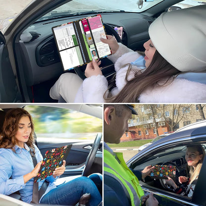 Car Registration and Insurance Holder, Auto Truck Document Holder with Magnetic Shut, Vehicle Glove Box Car Organizer, Interior Car Accessories for Women Men (Bow)