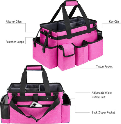 Cleaning Caddy,Cleaning Bag for Housekeepers,Cleaning Supplies Organizer with Handle,Black