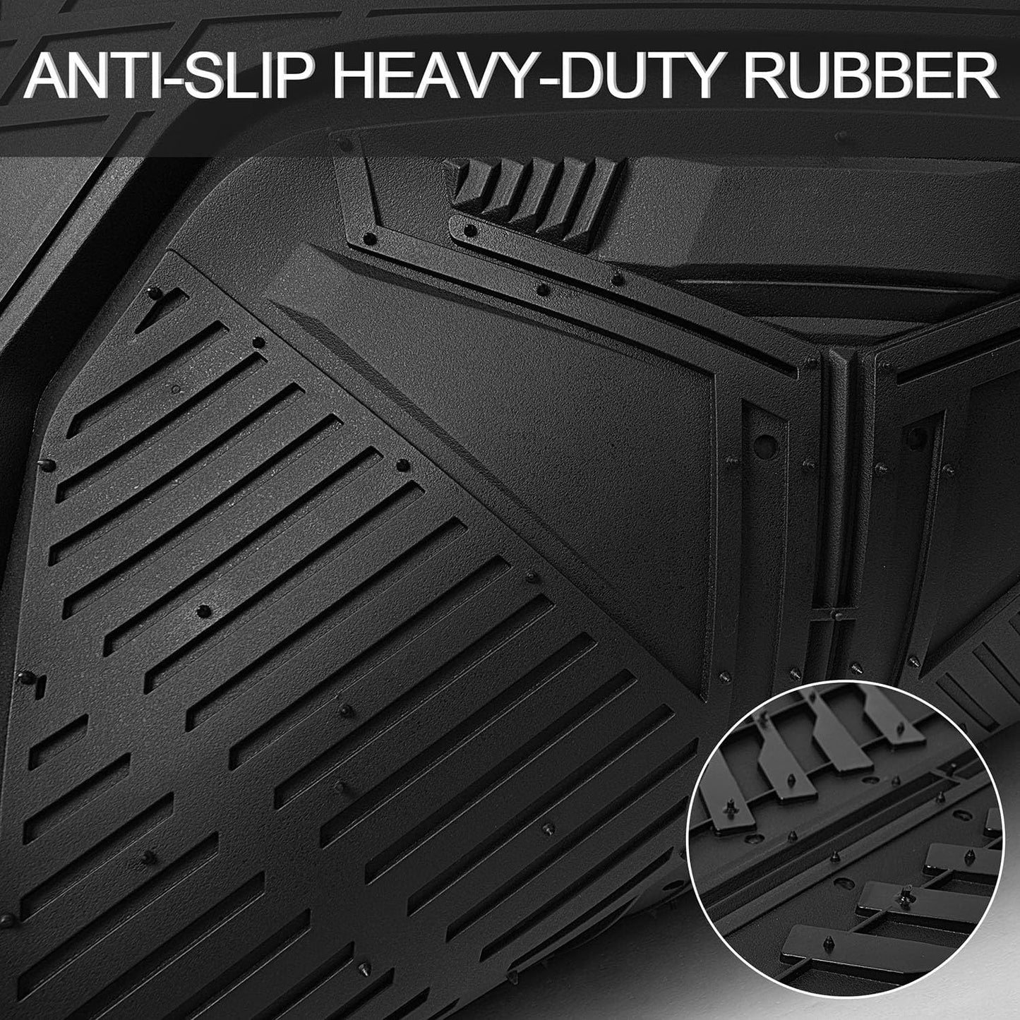 CAR PASS Heavy Duty Rubber Car Mats with Cargo Liner, Deep-Dish Car Floor Mats and Trunk Mat All Weather, Universal Trim-to-Fit for SUVs Trucks Sedans, Waterproof Anti-Slip, Trimmable V12 Black