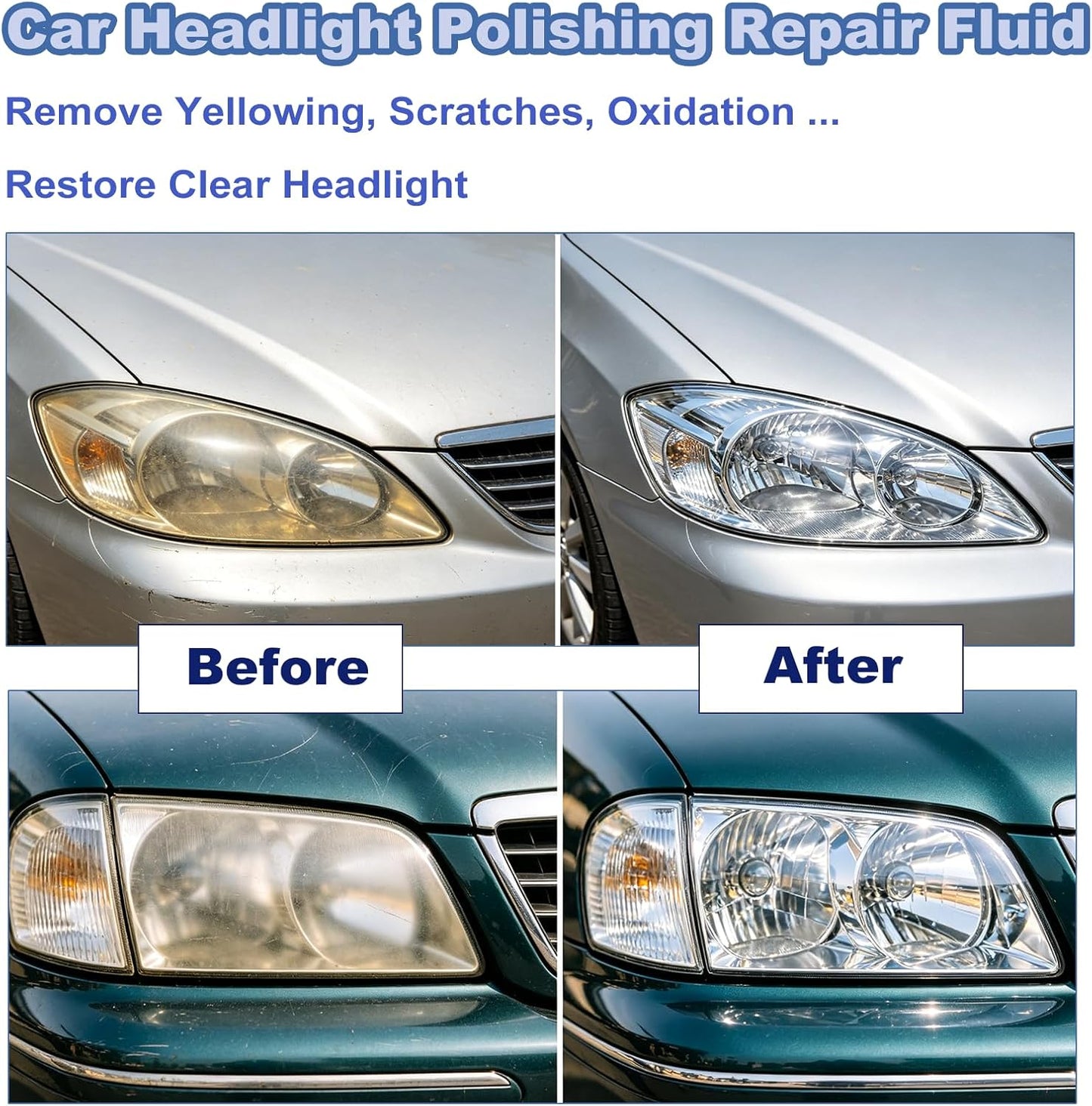 Headlight Restoration Kit, 800g Vapor Headlight Restoration Kit, Head Light Lens Restore Kit with 800g Repair Liquid for Repair Headlight Yellowing/Vague/Scratch/Oxidation