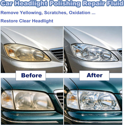 Headlight Restoration Kit, 800g Vapor Headlight Restoration Kit, Head Light Lens Restore Kit with 800g Repair Liquid for Repair Headlight Yellowing/Vague/Scratch/Oxidation