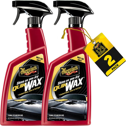 Meguiar’s Quik Wax, Spray Wax, Spray On Car Wax For Protection, Enhances Shine; Use On Exterior Paint And Clear Coat On Cars, Trucks & Suvs; Apply On Wet Or Dry Paint, Even In Direct Sunlight - 24 Oz