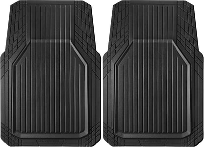CAR PASS Heavy Duty Rubber Floor Mats for Car, Waterproof Liner Deep Dish Car Mats Full Sets, Universal Trim to Fit for SUV Truck Sedans Vans, All Weather Automotive Floor Mats 3pcs, Solid Black