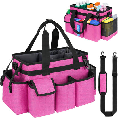 Cleaning Caddy,Cleaning Bag for Housekeepers,Cleaning Supplies Organizer with Handle,Black