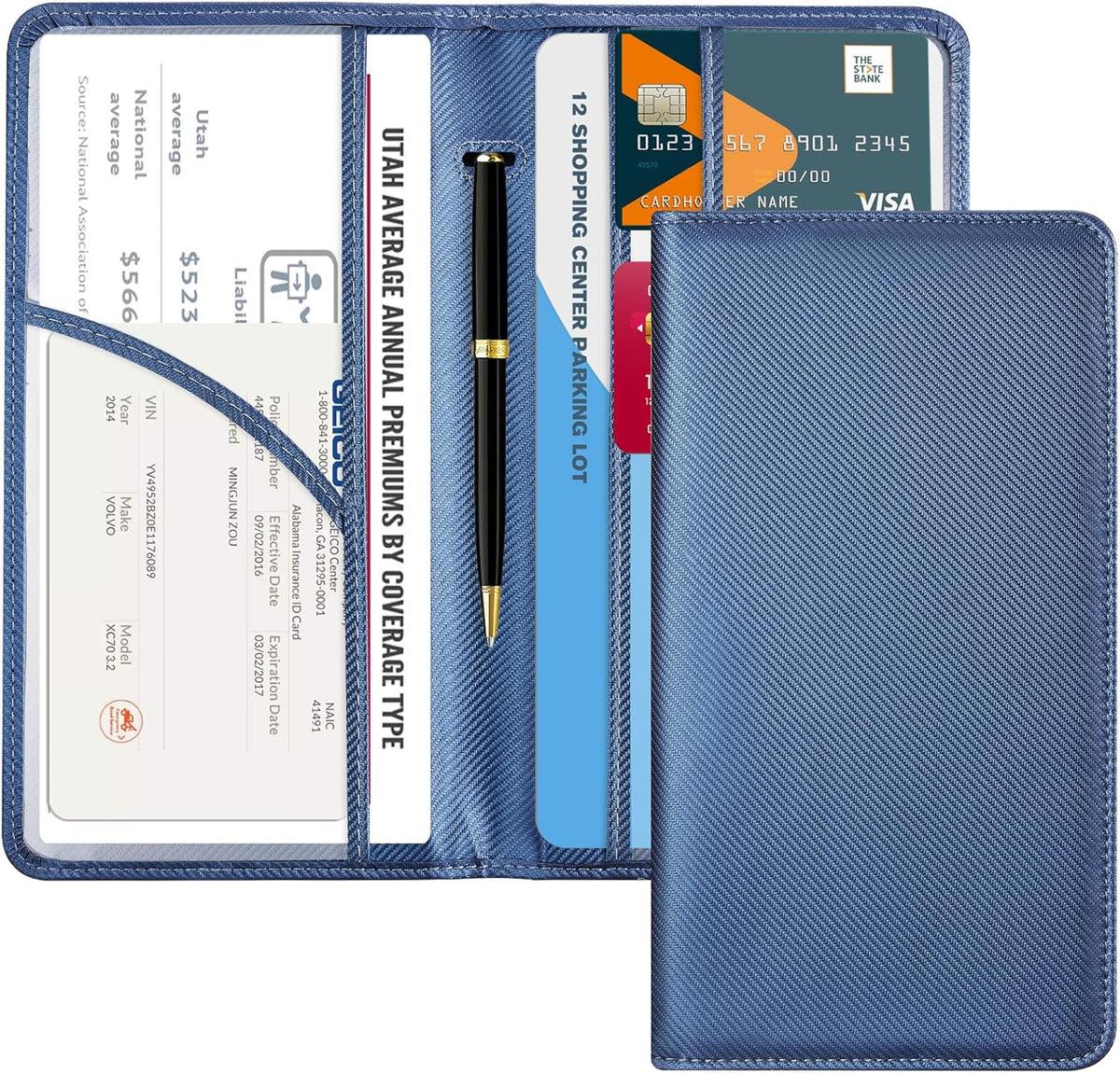 CoBak Car Registration and Insurance Holder - Vehicle Glove Box Car Organizer,Auto Truck Comparment Accessories Case with Magnetic Closure for Driver License,Cards - Colors A