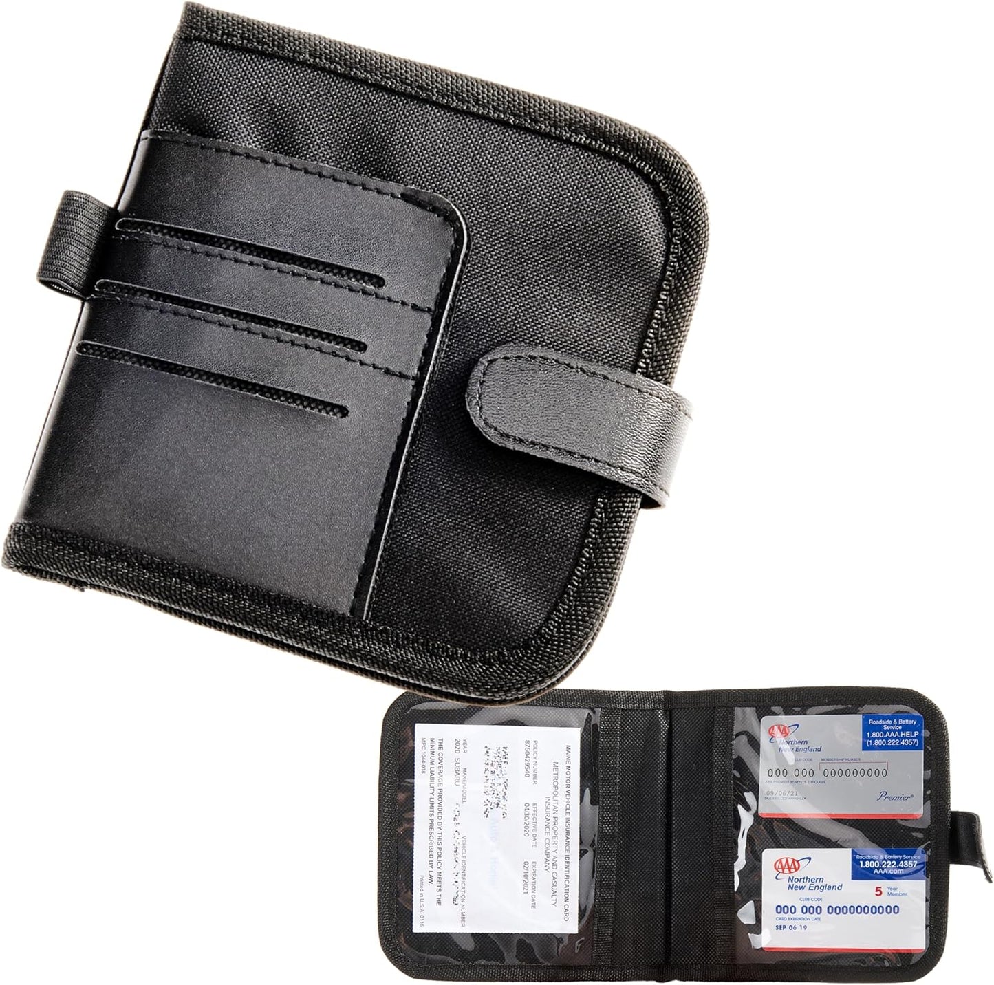 High Road Car Visor Organizer and Registration and Insurance Card Holder with Clear Document Pockets and 3 Card Holders - Vehicle Document Holder for Visor, Glove Box or Console