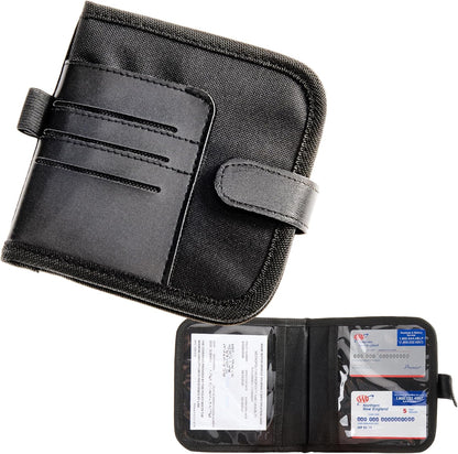 High Road Car Visor Organizer and Registration and Insurance Card Holder with Clear Document Pockets and 3 Card Holders - Vehicle Document Holder for Visor, Glove Box or Console