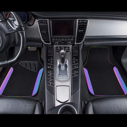 CAR PASS Waterproof Universal Fit Car Floor Mats, Faux Leather Car Carpet Mats, Black Car Mats with Anti-Slip Nibbs Backing & Driver Heel Pad Fit for SUV,Vans,sedans, Trucks,Set of 4pcs(All Black)