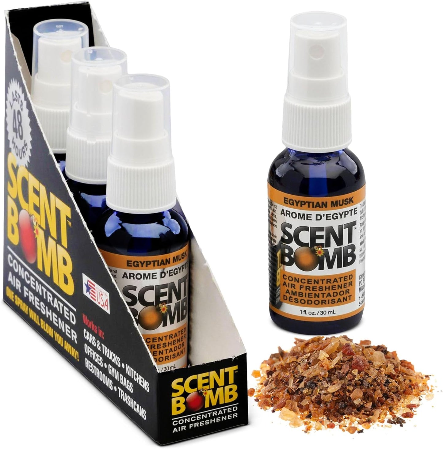 Scent Bomb Air Freshener Spray, Long-Lasting Odor Eliminator - Effective Deodorizer for Home & Car, Fresh Room Spray for Kitchen, Bathroom & Smell Neutralizer - 1 oz Pack of 4, Black Cherry Scent