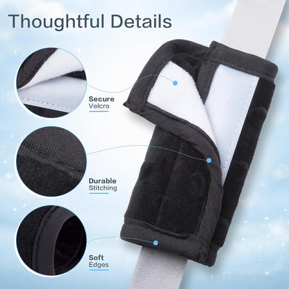 Pro Goleem Car Seat Strap Covers for Babies Soft Car Seat Strap Shoulder Pads for All Car Seats, Stroller, Pushcar, Black