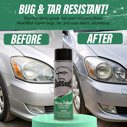 Bullsnot! WaxABull Accelerated Detail Auto Wax 10899009 - Quick Shine Truck and Car Polishing Wax 16oz