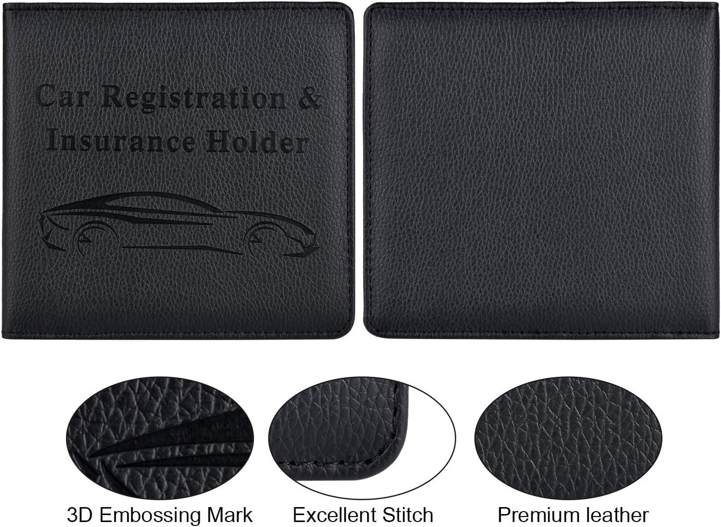 Car Registration and Insurance Holder, Car Accessories Vehicle Glove Box Car Organizer Women Wallet Case for Cards, Essential Document, Driver License by Cacturism, Pink | for Cards