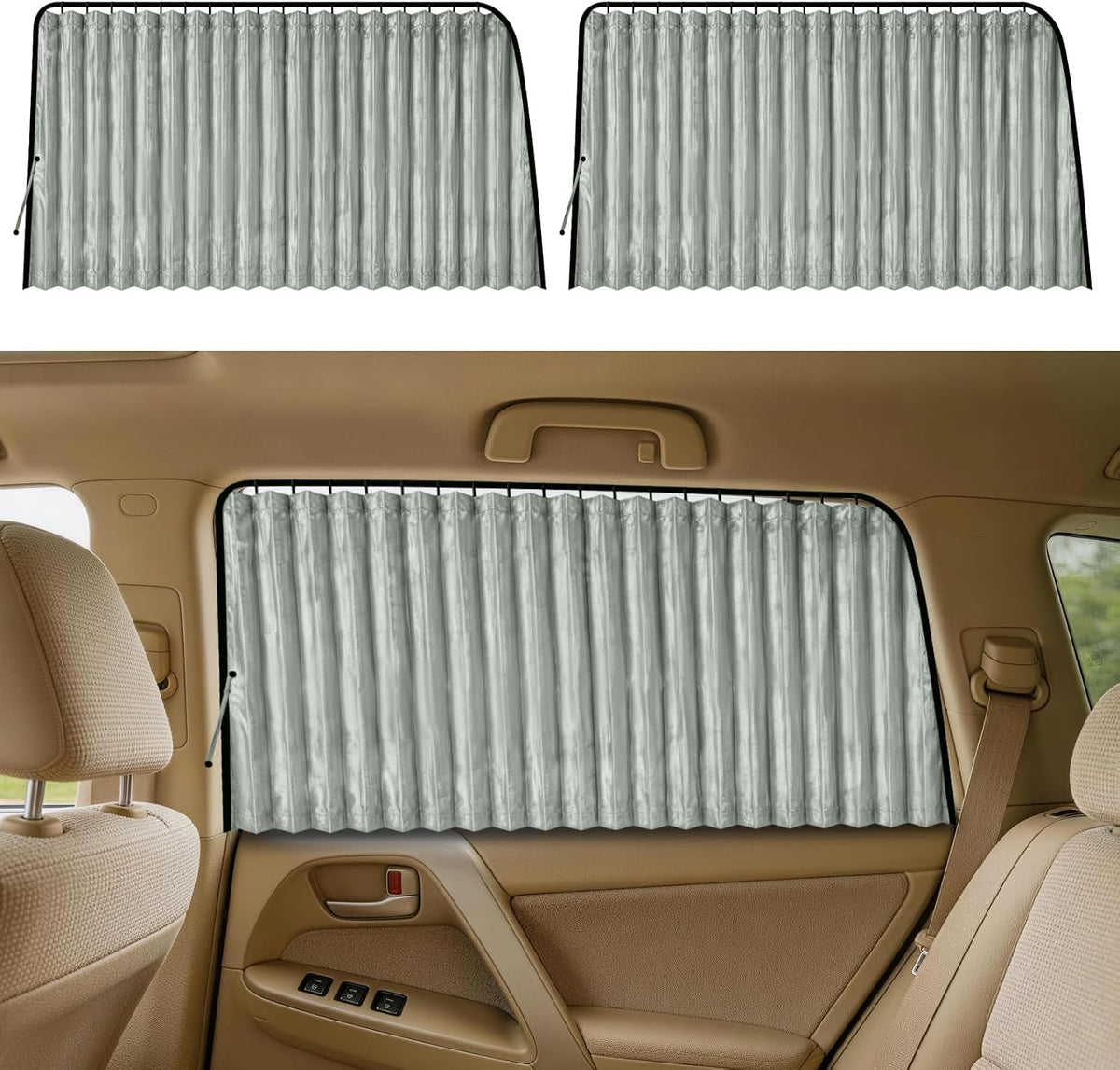 ZATOOTO Suede Car Window Shades 4PCS - Car Window Covers for Ultimate Privacy, UV Protection, and Heat Insulation, Side Window Sun Shade Perfect for Camping, Travel, Baby Safety, and Daily Use