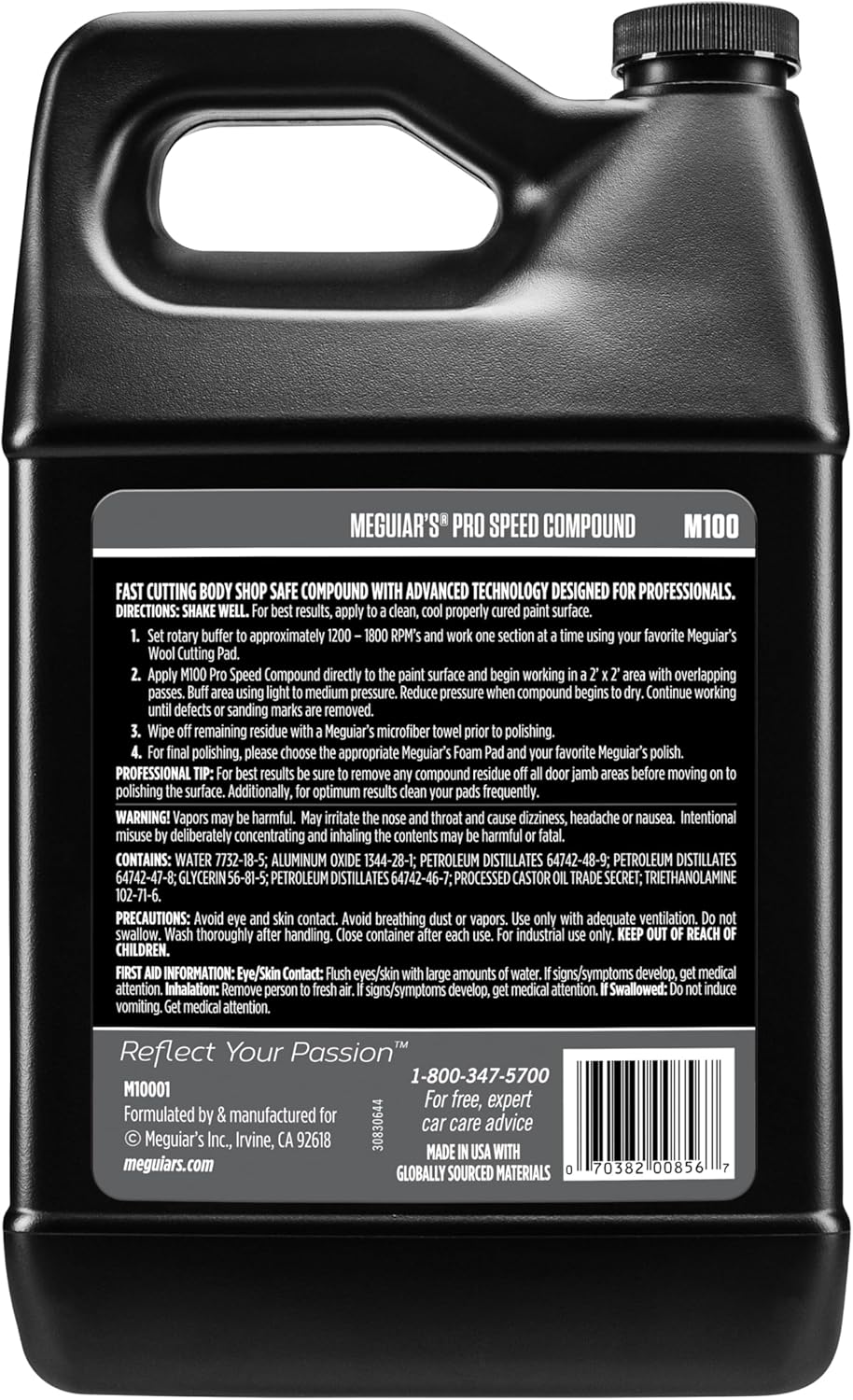 Meguiar's Pro Speed Compound M10032, Fast-Cutting Rubbing Compound for Cars, Offers Heavy Scratch and Swirl Removal, Professional Car Polish, Car Compound Removes up to 1200 Grit Sanding Marks, 32 Oz