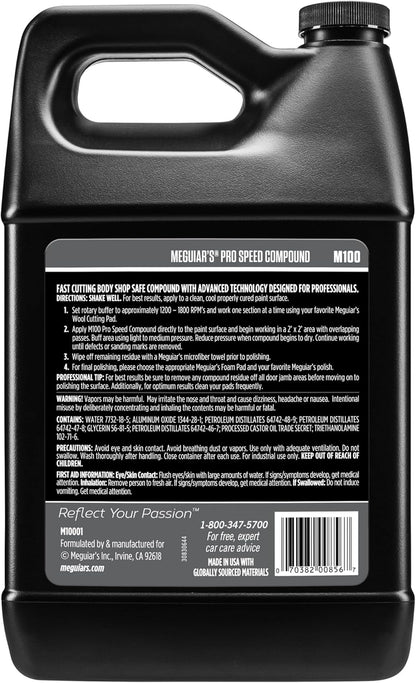 Meguiar's Pro Speed Compound M10032, Fast-Cutting Rubbing Compound for Cars, Offers Heavy Scratch and Swirl Removal, Professional Car Polish, Car Compound Removes up to 1200 Grit Sanding Marks, 32 Oz