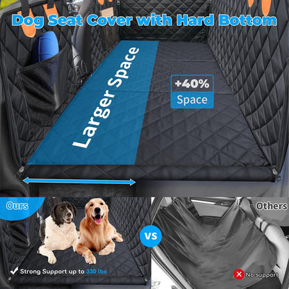URPOWER 2026 Upgraded Back Seat Extender for Dogs - Large Hard Bottom Dog Car Seat Cover Holds 550lbs, Waterproof Dog Hammock Pet Bed with High-Density Foam Non-Slip Backseat Protector