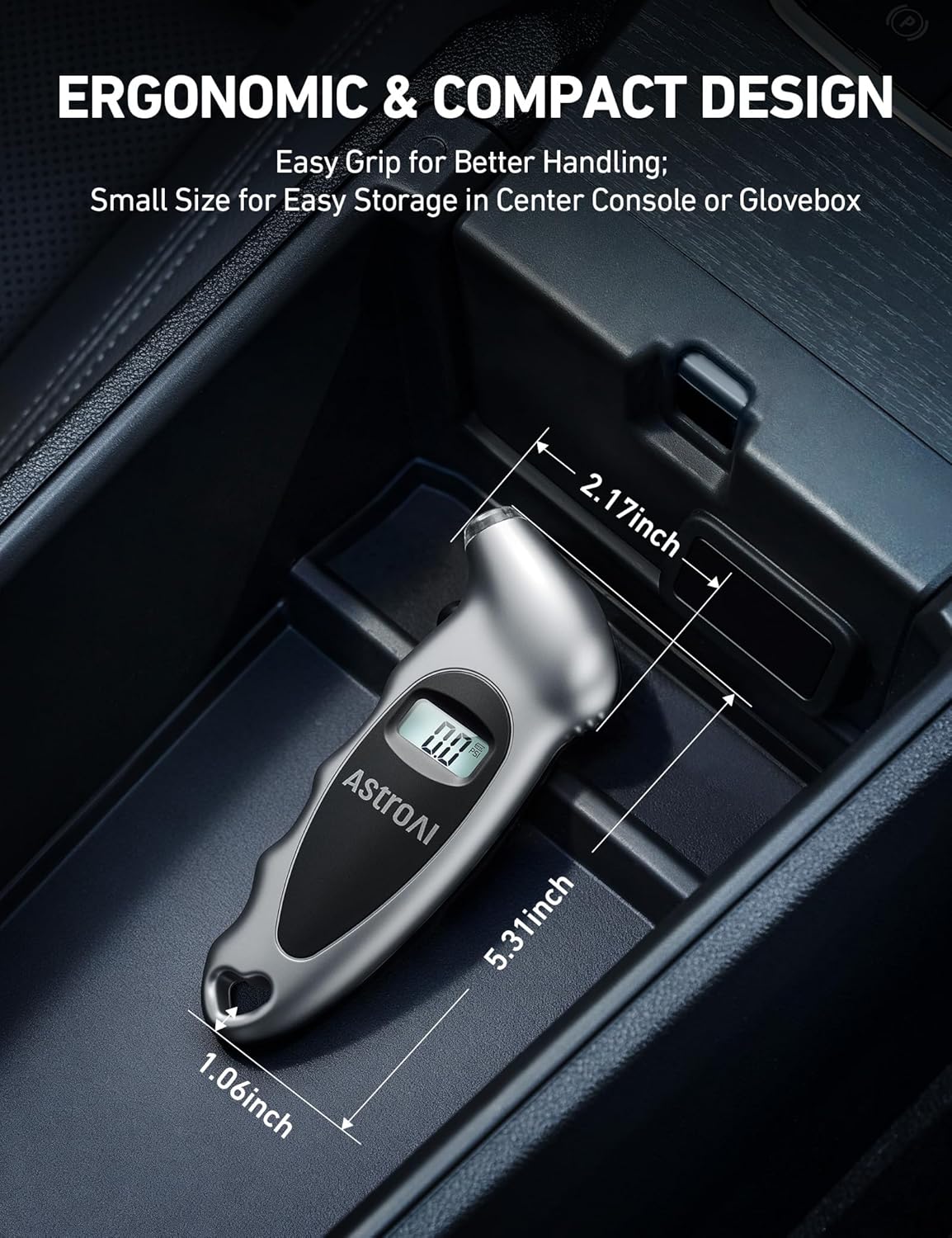 AstroAI Digital Tire Pressure Gauge 200 PSI, Industrial Tire Gauge Calibrated to ANSI B40.7 Grade 2A (±0.5%), AAA Batteries, for Light Trucks, Pickup Trucks, SUVs, Cars (Black)