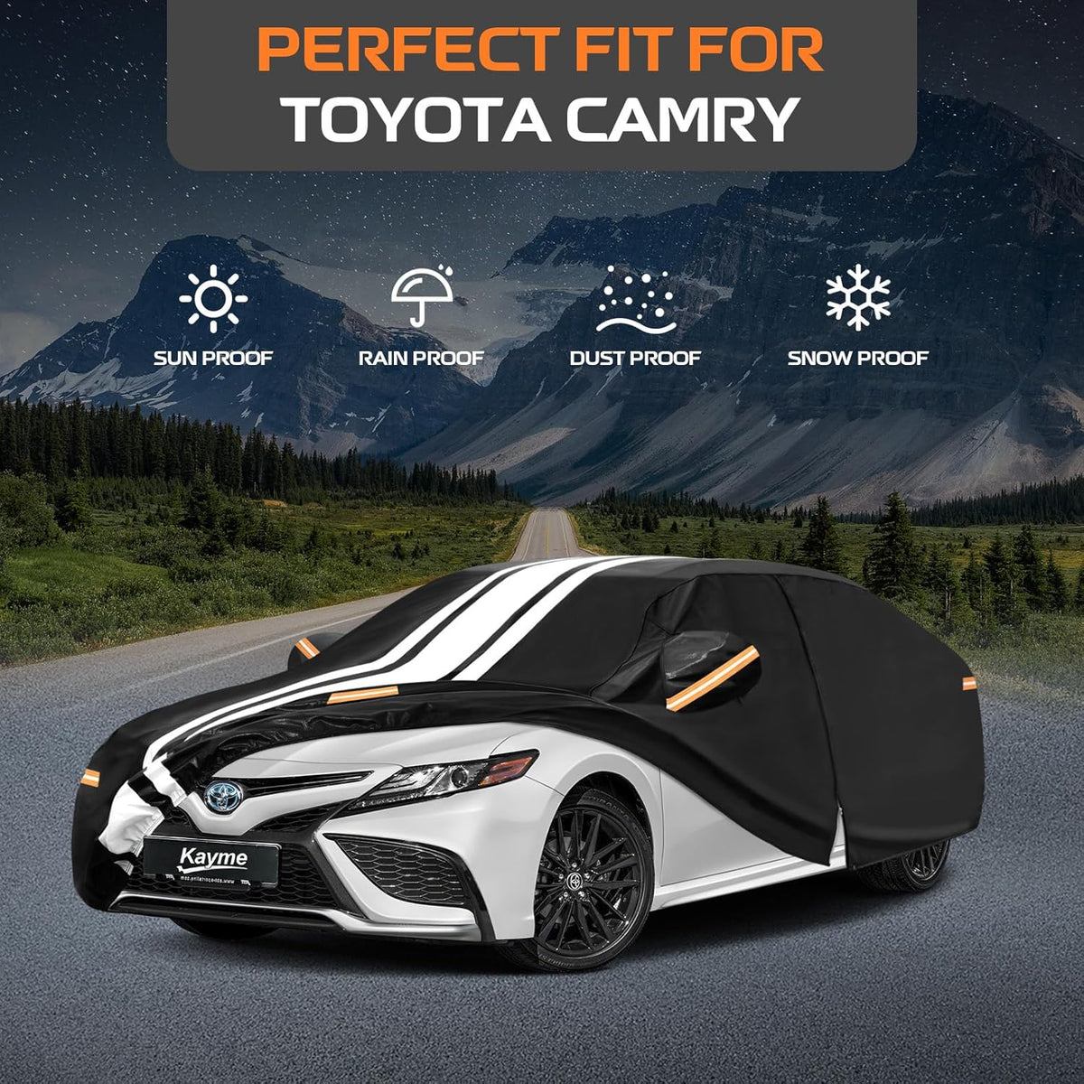 Kayme Heavy Duty Car Cover Custom Fit for BMW 3 Series 320i 325i 328i 330i 335i (1982-2026), Outdoor Full Exterior Cover with Tape and Towel, Rain Snow Sun UV Protection. - Colors B