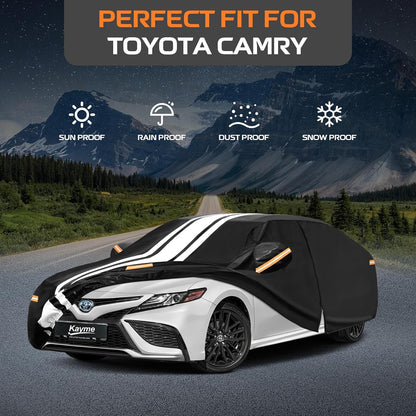 Kayme Heavy Duty Car Cover Custom Fit for BMW 3 Series 320i 325i 328i 330i 335i (1982-2026), Outdoor Full Exterior Cover with Tape and Towel, Rain Snow Sun UV Protection. - Colors B