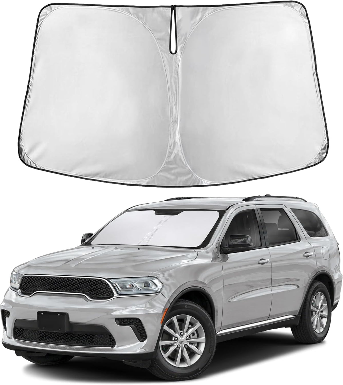 EcoNour Car Windshield Sun Shade | 2025 Upgraded Innovative No-Light-Pass Technology for Maximum Coverage | Foldable Sun Shade Keeps Your Vehicle Cool | Must-Have Car Accessories | Small (59" x 29") - Colors L