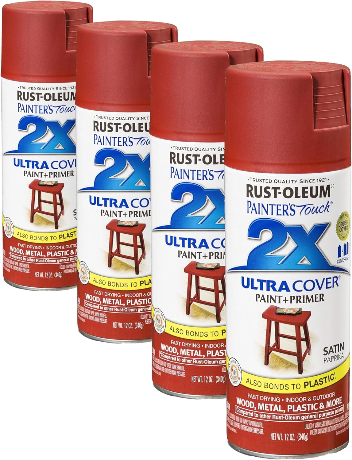 Rust-Oleum 334029 Painter's Touch 2X Ultra Cover Spray Paint, 12 oz, Gloss Clear - Colors E
