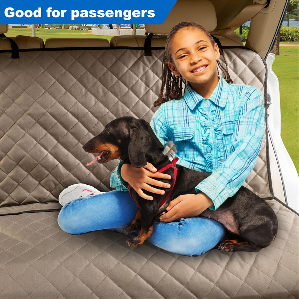 VIEWPETS Bench Car Seat Cover Protector - Waterproof, Heavy-Duty and Nonslip Pet Car Seat Cover for Dogs with Universal Size Fits for Vehicles, Trucks & SUVs