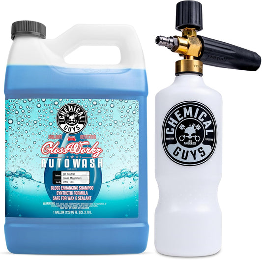 Chemical Guys TORQ Professional Max Foam 8 Cannon and Honeydew Snow Foam Soap Kit - High Foaming Car Wash Cannon with 1 Gallon Concentrated Soap - Safe for Cars, Trucks, SUVs, RVs and More, 128 fl oz