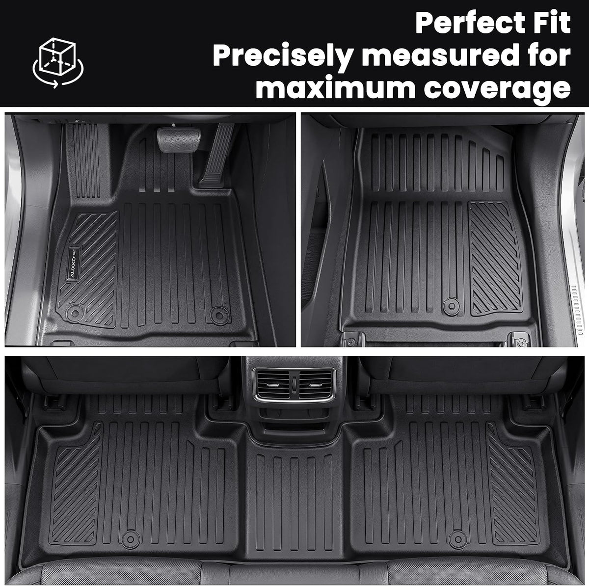 Auxko All Weather Floor Mat & Cargo Mat Fit for 2026 2025 2024 2023 2022 Hyundai Tucson Hybrid(Not PHEV) TPE Liner Tucson Accessory Set All Season Odorless Anti-Slip Floor Liner