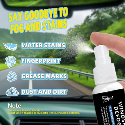 Anti Fog Spray for Car Windshield Inside & Windows - Long Lasting Window Defogger for Mirrors, Glasses, Bathroom Glass & Plexiglass Instant Fog Prevention & Protection - 120ML/4OZ
