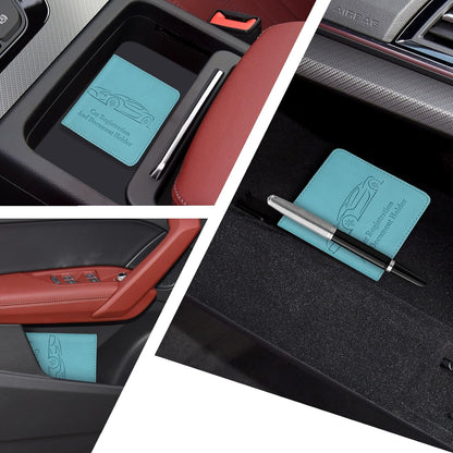 Registration and Insurance Card Holder, Vehicle Glove Box Car Organizer with Magnetic Closure, Interior Car Accessories for Documents, Cards, License Storage, 1-Pack Red