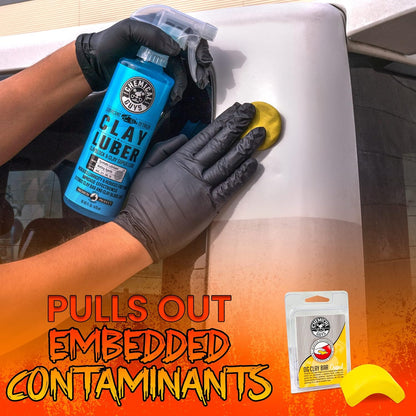 Chemical Guys Clay Bar Kit - Complete System - Clay Bar and Luber Combo with Accessories for Smooth Paint Finish - Removes Embedded Dirt, Overspray, and Fallout - 6 Item Kit