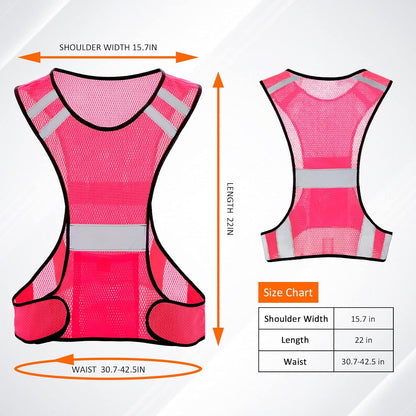 TCCFCCT Reflective Running Vest, High Visibility Running Gear with Large Pocket