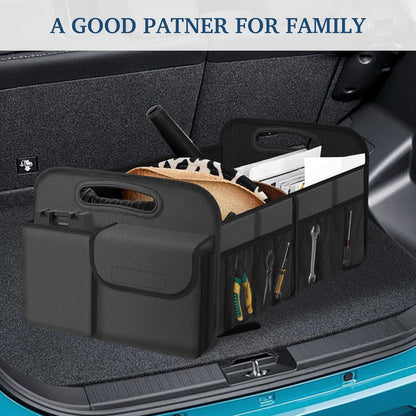 Femuar Car Trunk Organizer with Large Capacity Waterproof Car Accessories for Women & Men, Collapsible Trunk Organizer for Suv/Jeep/Sedan,Tools (Black, Standard)