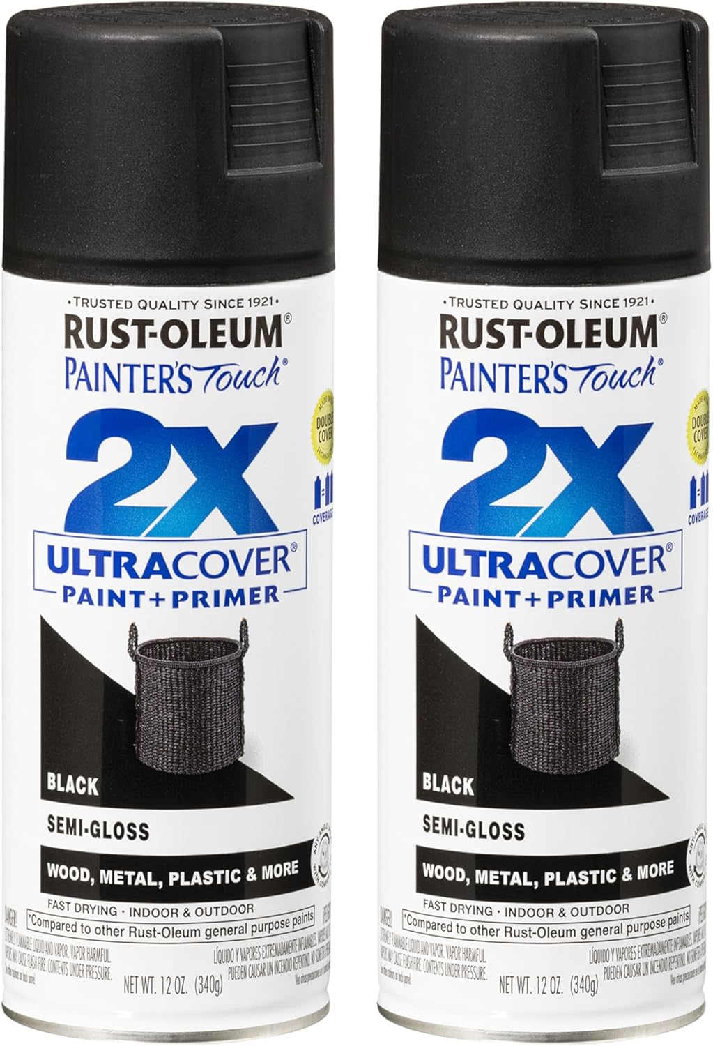Rust-Oleum 334029 Painter's Touch 2X Ultra Cover Spray Paint, 12 oz, Gloss Clear - Colors C
