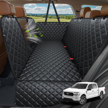 URPOWER 4 in 1 Dog Car Seat Cover for Back Seat, Waterproof Dog Hammock with Mesh Window and Side Flap Pet Car Seat Protector Dogs Backseat Cover for Cars, SUVs & Mid-Size Trucks