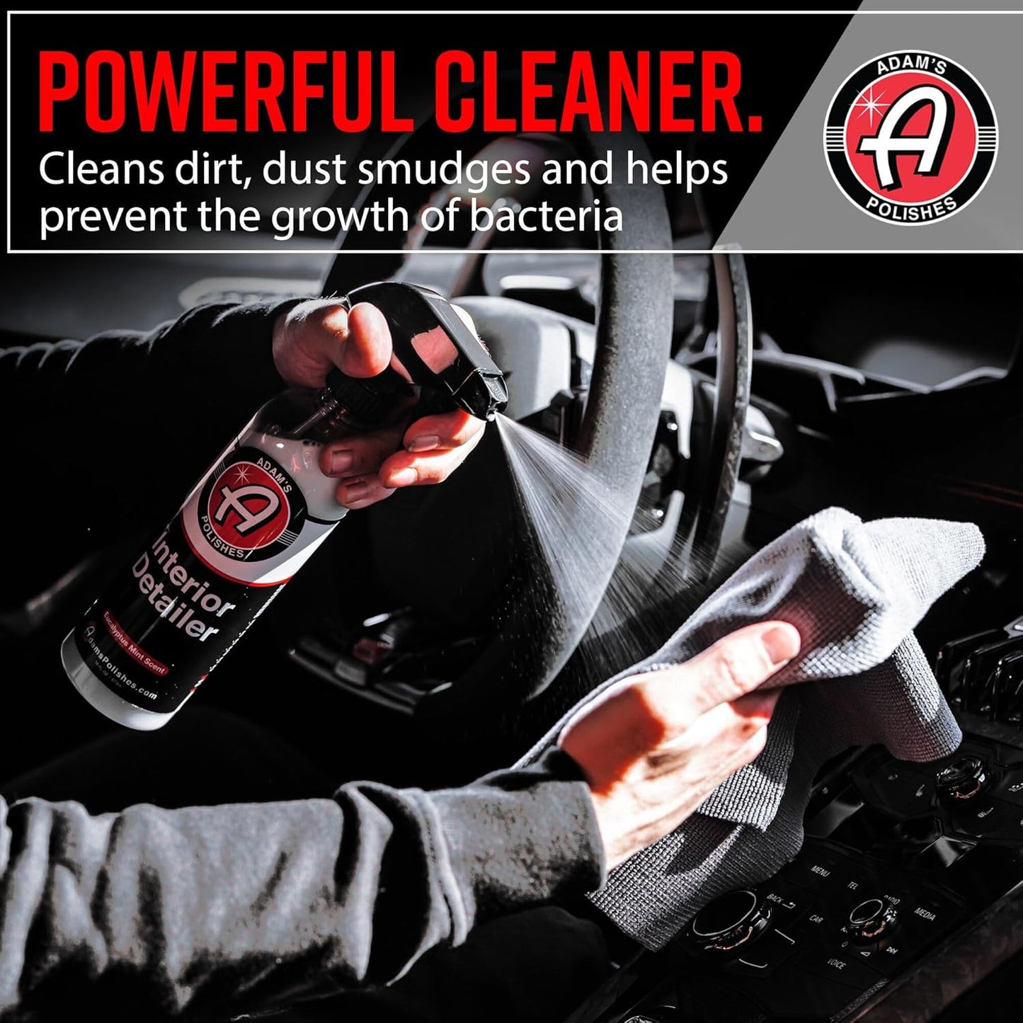 Adam's Polishes Interior Detailer 16oz - Total Car Interior Cleaner, Protectant & Dressing, All Purpose Cleaner & Leather Conditioner, Vinyl, Dashboard, Screen, Seat Cleaner & More