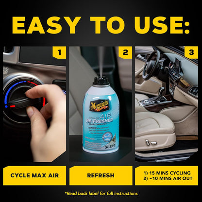 Meguiar’s Whole Car Air Refresher Odor Eliminator, Summer Breeze, 2 Oz— Car Air Freshener For Commuters, Detailers; Mist Refreshes Cabin For Sedan, Suv, Truck, Van