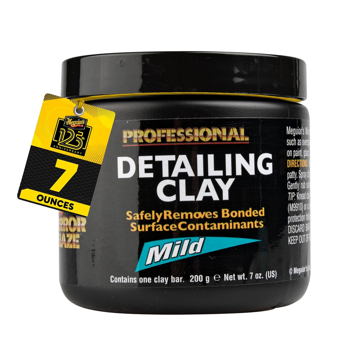 Meguiar's Professional Detailing Clay, Mild, C2000 - Car Clay Bar Safely Removes Contaminants Bonded on Paint for a Smooth, Glossy Finish - Premium Clay Bars Auto Detailing and Paint Prep, 200 Grams
