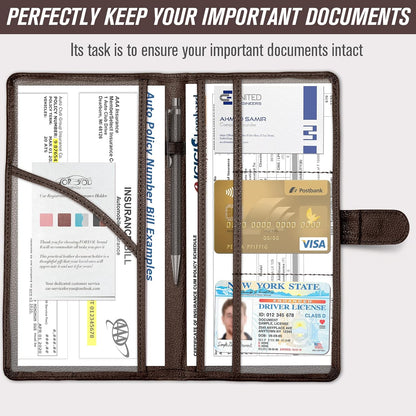 foryou Car Registration and Insurance Holder Car Document Holder Registration and Insurance Card Holder for Cards, Driver License & other Essential Documents(Purple Pink)