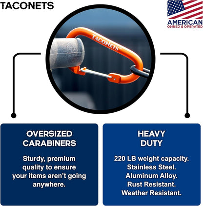 TacoNets Envelope Cargo Net for GMC Sierra & Chevy Silverado - Fits 2013-Current - Upgraded 5mm Bungee - Integrated Storage Bag - Heavy Duty Carabiners - Designed in USA