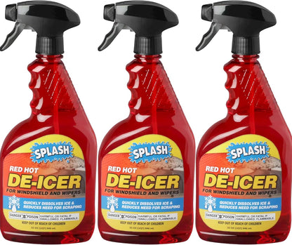 Splash Red Hot De-icer Windshield Trigger Spray 32 Ounces (Pack of 3)