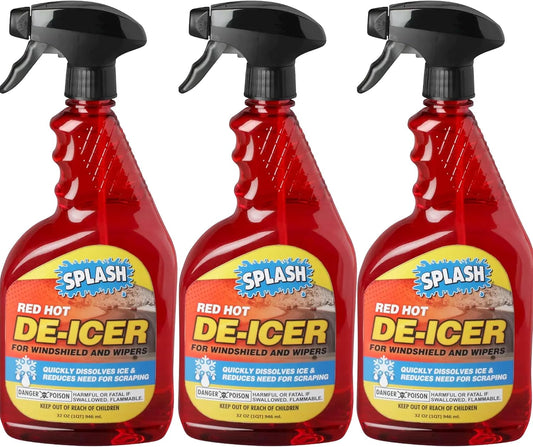 Splash Red Hot De-icer Windshield Trigger Spray 32 Ounces (Pack of 3)