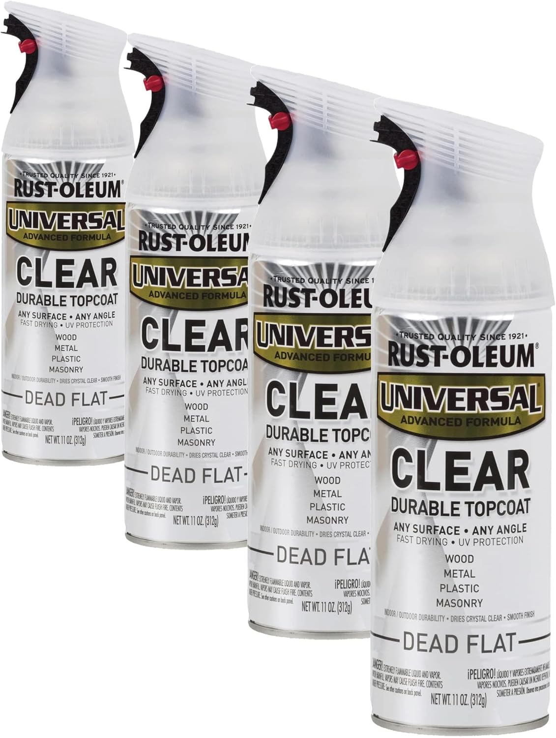 Rust-Oleum 302151 Universal All Surface Clear Topcoat Spray, 11 oz, Dead Flat Clear - Colors B