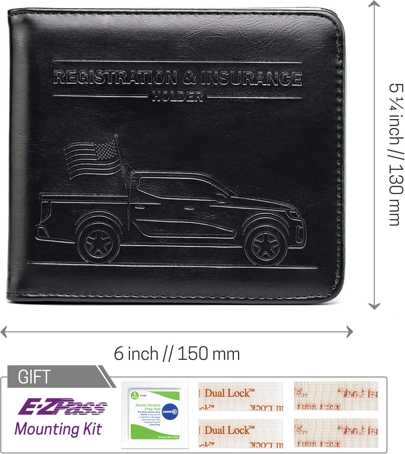 CANOPUS Car Registration and Insurance Holder, Magnetic Closure, Embossed Card Document Holder, Vehicle Glove Box Organizer, Wallet for Auto, SUV, Motorcycle, Truck, Waterproof, Car Model