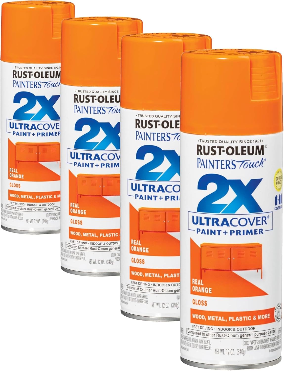 Rust-Oleum 334029 Painter's Touch 2X Ultra Cover Spray Paint, 12 oz, Gloss Clear - Colors D